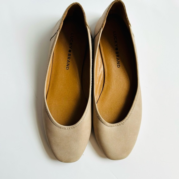 Lucky Brand LP Alanya Leather Ballet Flats Beige / Tan size 38.5 / 8 M - Picture 11 of 12